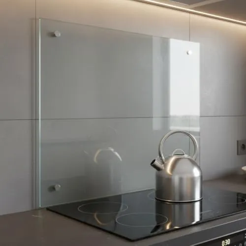 Mucola Küchenrückwand Spritzschutz Klarglas in weiß von Mucola