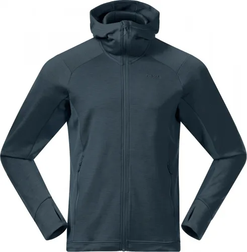 Bergans Ulstein Wool Hood Jacket - Größe S in orion blue - Die Bergans Ulstein Wool Hood Jacket bietet hervorragende Wärme und hohen Tragekomfort durch eine Kombination aus recyceltem Polyester und Merinowolle. Ideal für kalte Tage und Outdoor-Aktivitäten.