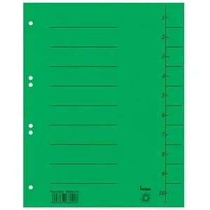 bene Trennblätter DIN A4 1-10 grün, 210 g/qm, 50 St.