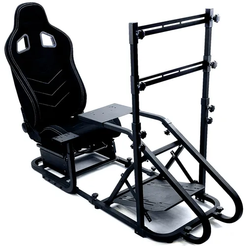 Sim Rig 2 mit Sitz Cockpit Monitor Gestell für PS5 Xbox PC - Erlebe realistische Rennsimulationen mit dem Sim Rig 2. Ideal für Gamer, die Komfort und Stabilität schätzen. Perfekt für PS5, Xbox und PC!
