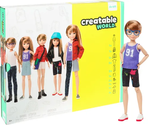 Creatable World Deluxe Charakter Set, individuell gestaltbare Puppe mit rotblonden, glatten Haaren