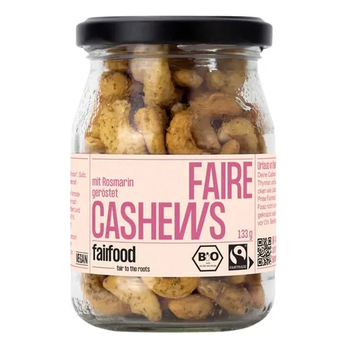 Wilde Rosmarie - Cashews geröstet Rosmarin & Thymian 133g | FAIRFOOD