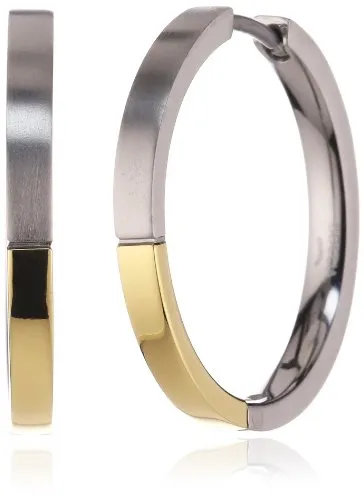 Boccia Damen Creolen 0517-02 Titan teil-goldplattiert von Boccia Titanium