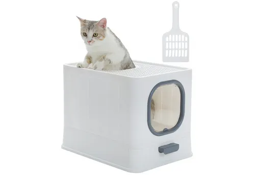 Purpurra Katzentoilette mit ausziehbarer Schale und Streuschaufel, 50x 38 x 39 cm