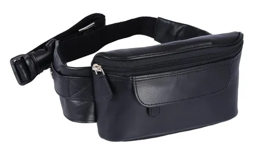 GlücksNugget Gürteltasche schwarze Ledergürteltasche