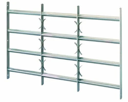 Alberts 553647 Fenstergitter Amsterdam | ausziehbar | galvanisch blau verzinkt | 600 x 500-650 mm