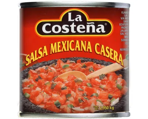 La Costena Salsa Mexicana Casera - Grobstückige Salsa für den perfekten Grillgenuss, ideal zum Verfeinern von Gerichten. Kühl und trocken lagern für optimale Frische.