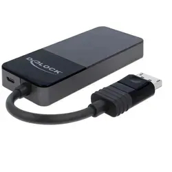 DELOCK 87737 - DisplayPort Adapter mit 3 Ausgängen - Adapter für Monitor, teilt ein DisplayPort Signal auf drei Bildschirme und unterstützt 4K Auflösung für beeindruckende Bildqualität.