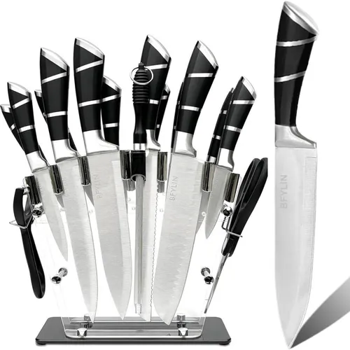 16-teiliges Küchenmesser-Set mit Messerblock