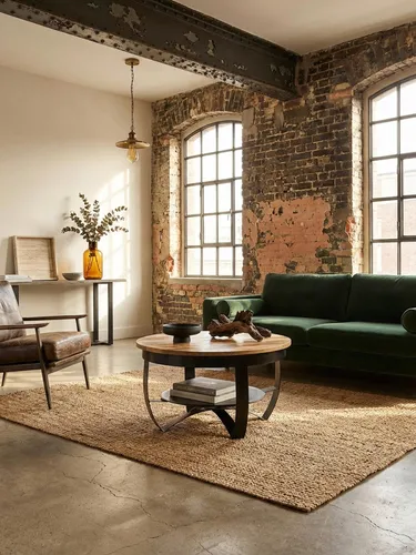 Couchtisch Industrial Schwarz Rund aus Massivholz & Metall - Stilvoller Couchtisch im Industrial-Design mit praktischer Ablagefläche. Handgefertigt aus recyceltem Mango Massivholz und robustem Metallgestell für langlebige Nutzung.