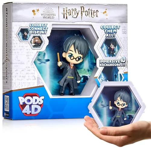 WOW! PODS 4D Harry Potter Harry Sammelfigur, 3D/4D-Effekt und Display-Gehäuse, Verbindbar und an der Wand montierbar, Größe ca. 10 cm, für Kinder und Erwachsene