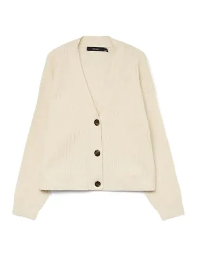Vero Moda VMARIES LS V-NECK CARDIGAN BF beige S (36) von VERO MODA