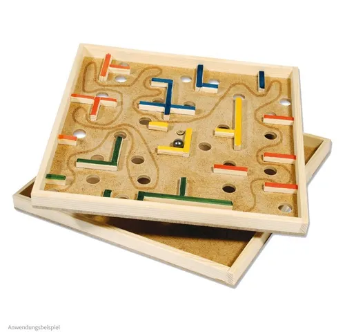 matches21 HOME & HOBBY Kugellabyrinth mit Drehpunkt Holz Kinder Holzbaukasten