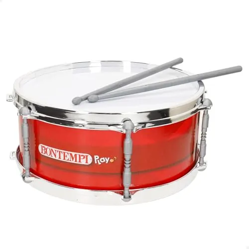ColorBaby Bontempi Kindertrommel, 31 cm, mit Drumsticks und Schultertasche, doppelte Membran für realistischen Klang, Robustes und leichtes Design, zur Entwicklung von Rhythmus und Koordination, ab 3