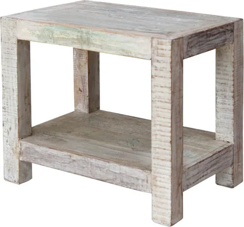 Guru-Shop Couchtisch Kaffeetisch Modell 20 – Weiß 48 cm x 41 cm x 33 cm