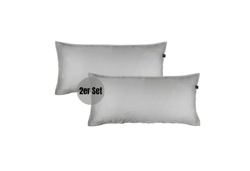 SCHÖNER WOHNEN-Kollektion Bettwäsche PLAIN Satin Bettwäsche, Baumwolle, 2 teilig, 40 x 80 cm 2er Pack in Grau