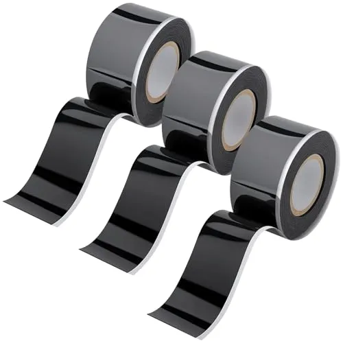 PETERMALLON 3 Rollen Schwarz Selbstverschweißendes Silikonband, Dichtband Selbstklebend Wasserdicht,Isolierband Hitzebeständig,Reparaturband für wasserdichte Reparaturen, elektrische Anschlüsse