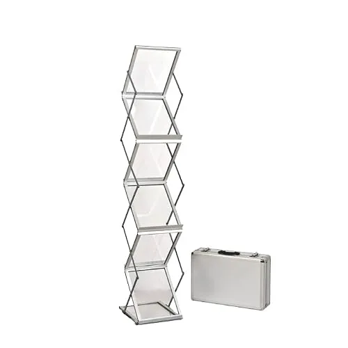 Promo-Station GmbH Doppelseitige Broschürenhalter, Prospektständer, Prospekthalter, Faltbare Prospektständer Acrylglas Behind (DIN A3)