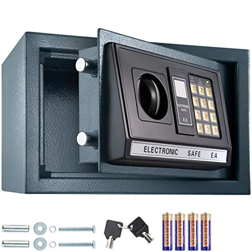 TecTake Elektronischer Safe Tresor mit LED-Anzeige - Schwarz - Sicherheits-Tresor mit Zahlenkombination und Notschlüssel, individuell einstellbarer Code, LED-Anzeige für Batteriestatus. Ideal für die sichere Aufbewahrung von Wertsachen.