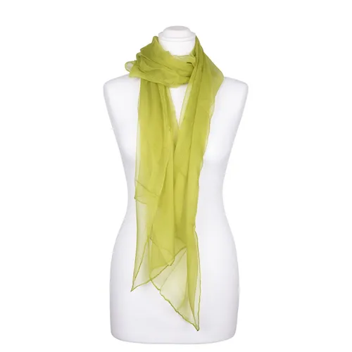 Seidenschal Limone Chiffon Halstuch - Eleganter Chiffon-Seidenschal in Limone aus 100 % Seide. Mit einer Größe von 180x55 cm vielseitig einsetzbar – ob als Halstuch oder Stola. Ideal für fröhliche Akzente in Frühling und Sommer.
