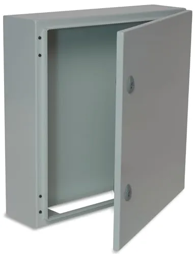 BOXEXPERT Verteilerkasten außen IP66 Stahlblech 500x500x150mm Serie Treva wasserdicht Schaltschrank Stromkasten Schaltkasten Wandschrank Industriegehäuse grau