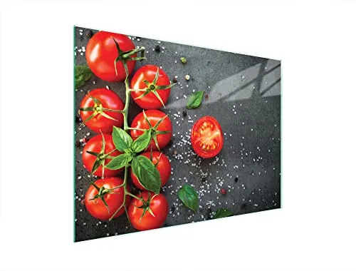 Glasschneidebrett 40x30 cm mit Tomatenmotiv, mehrfarbig,OEM