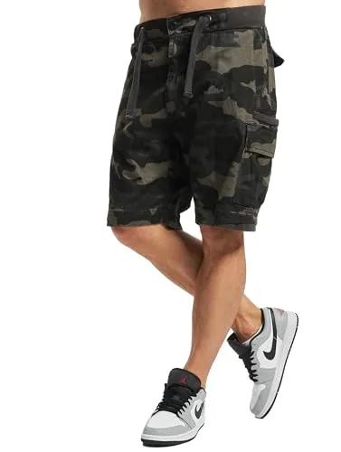 Brandit Packham Vintage Shorts - Darkcamo, Größe: 6XL - Herren-Shorts aus robustem Baumwollmaterial mit elastischem Bund für optimalen Komfort und stylischen Cargotaschen für praktische Aufbewahrung.