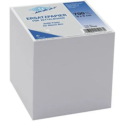 WEDO Zettelboxeinlage, 90 x 90 mm, weiß, 700 Blatt