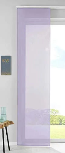1er Set Schiebegardine Flächenvorhang Vorhang Gardine Voile HxB 245x60 cm Flieder Komplett mit Paneelwagen Beschwerungsstange, 85589N