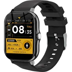 INF Smartwatch mit Bluetooth-Anruf und Fitness-Tracker Schwarz - Schwarz