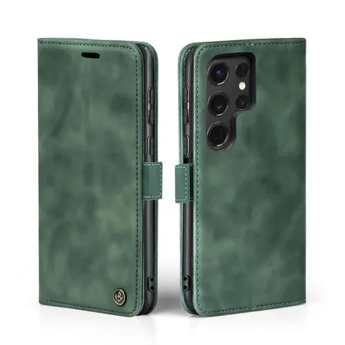 Handy Hülle für Samsung Galaxy S24 Ultra Klapp Magnet Smartphone Cover Case Grün