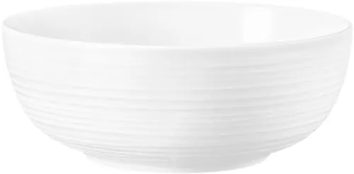 Seltmann Weiden Terra Foodbowl 20 cm, 1720 ml, Servierschale mit spiralförmigem Relief, Spülmaschinen- und mikrowellenfest, Porzellan, Weiß