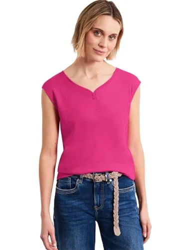 Damen Shirt mit gerundetem V-Ausschnitt