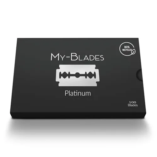 Produktbild My-Blades® Platinum – 100 besonders sanfte Doppelklingen | eisgehärteter & nachhaltig produzierter Edelstahl | Rasierklingen für empfindliche Haut
