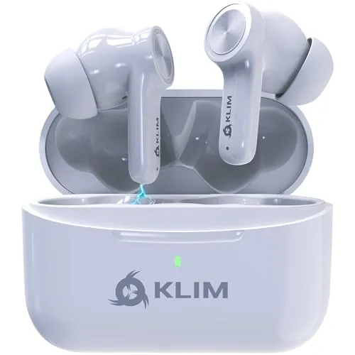 KLIM Pods V2 - Bluetooth 5.3 In-Ear Kopfhörer - Hohe Klangqualität mit ANC - Kopfhörer mit hervorragender Klangqualität, ANC und 30 Stunden Akkulaufzeit. Ideal für kabellosen Musikgenuss und schweißbeständig für aktive Nutzung.