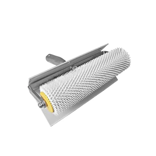 Stachelwalze 250 mm, 11 mm Stachellänge mit Spritzschutz Entlüftungsroller zum Entlüften von Bodenbeschichtungen Igelwalze Entlüftungswalze Nadelrolle