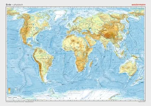 Posterkarten Geographie: Erde: physisch