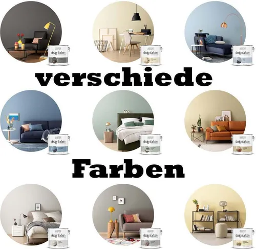 Schöner Wohnen Designfarbe Bunte Wandfarbe Dispersionsfarbe 1 Liter, Designfarben:Zeitloses Vulkangrau Nr. 3