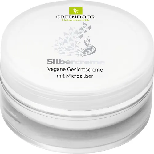 Greendoor Silbercreme mit Microsilber, 50 ml - Medizinische Körperpflege mit Microsilber für optimale Feuchtigkeit und Regeneration der Hautoberfläche, ohne schädliche Zusatzstoffe.