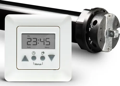 Profi-Set P5 50/12-60 inkl. Time Control - Rollladenmotoren mit 50 Nm Zugkraft für bis zu 115 kg. Automatische Rollladensteuerung für mehr Komfort und Zeitersparnis, ideal zum Nachrüsten oder für Neuinstallationen.