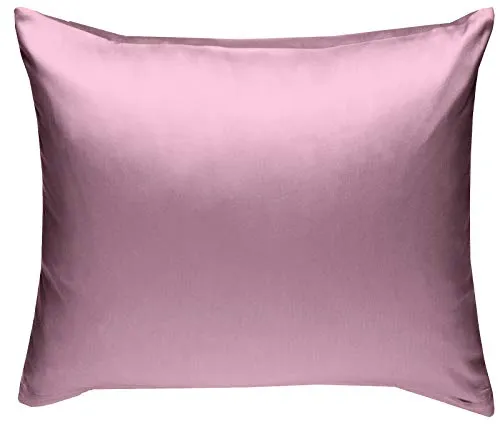 Bettwaesche-mit-Stil Mako-Satin Baumwollsatin Bettwäsche Uni einfarbig zum Kombinieren (Kissenbezug 40 cm x 40 cm, Rosa)
