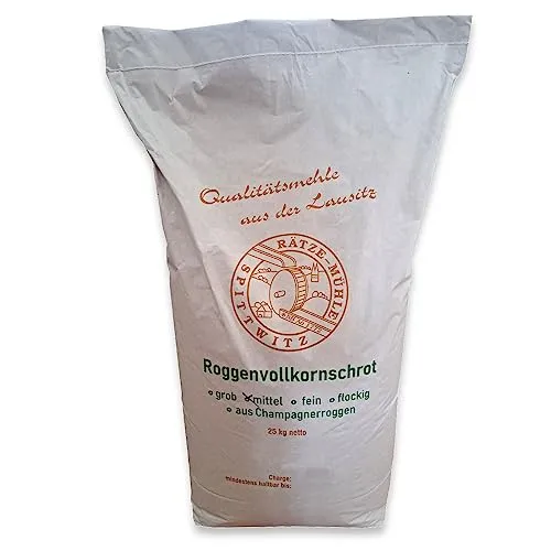 Roggenvollkornschrot 25kg mittel von Rätze-Mühle aus regionalen, naturbelassenen Roggen