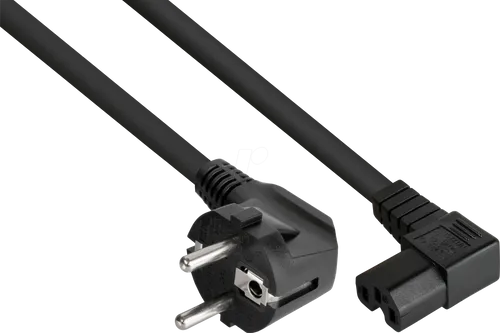 KM SK0151-S005 - Netzkabel Schutzkontakt-Stecker Typ E+F, Buchse C15, 0,5m