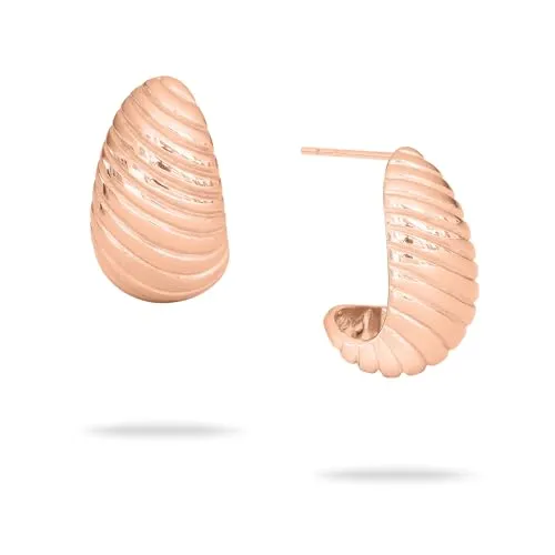 ECHTZEIT Creole The Organic Drop - Edelstahl in Tropfenform - Ohrringe für Damen, leicht und angenehm zu tragen, hautverträglich und 100% wasserfest – ideal für stilbewusste Frauen, die Eleganz und Zeitgeist lieben.