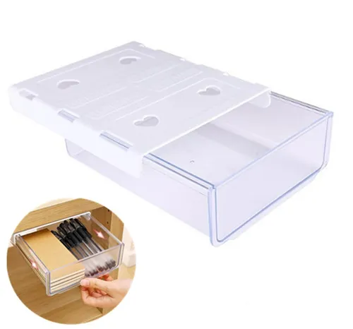 Stück Schublade unter Schreibtisch, Schreibtisch Organizer, Schubladen Organizer für Büro Tisch Schminktisch Versteckte Schubladenbox 2