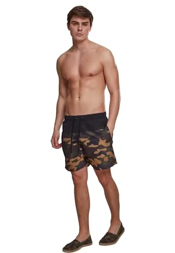 Urban Classics Herren Block Swim Shorts – Schnelltrocknende Badeshorts mit Kordelzug - Praktische Herren Badeshorts in zeitlosem Design, ausgestattet mit elastischem Bund und Taschen. Ideal für Strand und Pool, sorgen sie für Komfort und schnellen Trocknungsprozess nach dem Schwimmen.