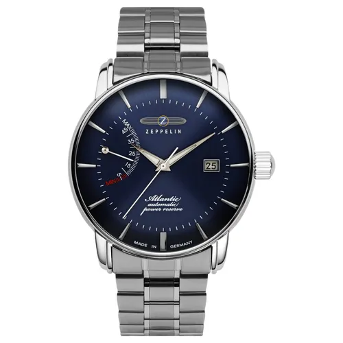 Zeppelin ATLANTIK 84623 Herren Automatikuhr - Elegantes Design in Rosigem Braun und Trübem Blau - Herrenuhren mit hochwertigem Miyota Automatikwerk, Datums- und Gangreserveanzeige, wasserdicht bis 5 bar - ein stilvolles Accessoire für jeden Anlass.