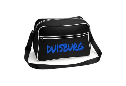multifanshop Schultertasche Duisburg - Textmarker Tasche - Hochwertige Schultertasche für Duisburg-Fans, mit verstellbarem Gurt und strapazierfähigem Polyester. Ideal als Geschenk oder für den eigenen Gebrauch!