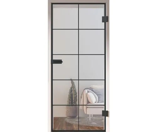 HORI Loft Glastür aus ESG-Sicherheitsglas: Modernes quadratisches Design Glastür Innentür für Wohnräume als stilvoller Raumteiler oder Raumtrenner – Unsere hochwertige Tür aus Klarglas 1972 x 709