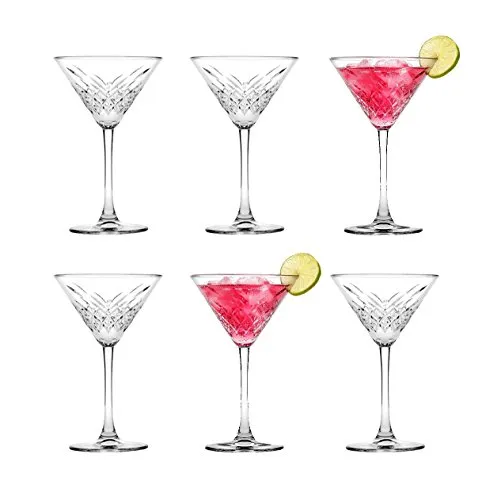 Pasabahce Timeless Martiniglas XL 6er Set aus Kristallglas - Elegantes 6er Set Martinigläser, 230 ml, spülmaschinengeeignet. Ideal für stilvolle Cocktails und besondere Anlässe. Hochwertiges Kristallglas für ein glänzendes Trinkerlebnis.